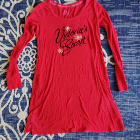 VS Victoria's Secret Red Night Gown with Bling Size Small - Picture 1 of 7